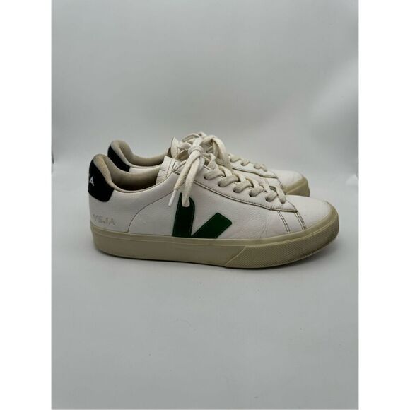 Veja Shoes - Veja Campo Chromefree Emeraude Leather Sneaker White‎ Multi Womens US 8